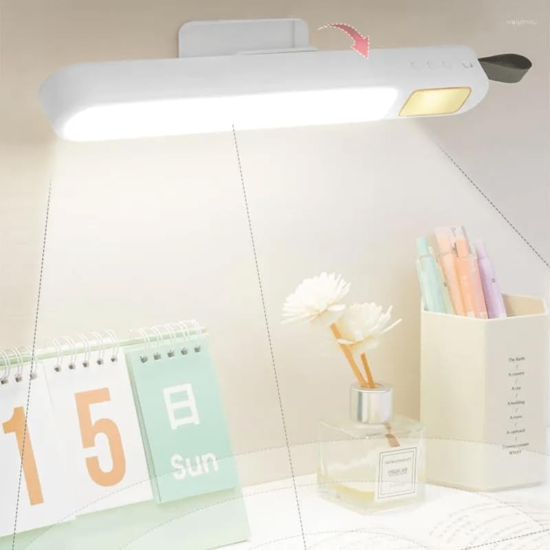 Gesto Magnetic Recharbale Desk Lamp – 3 Color Under Cabinet Light with Adjustable Brightness | Desk Light for Office Table,Study Table Lamp for Students | Battery Operated Reading Lights