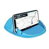 Loncaster Car Phone Holder, Car Phone Mount Silicone Car Pad Mat for Various Dashboards, Slip Free Desk Phone Stand Compatible with iPhone, Samsung, Android Smartphones, GPS Devices and More, Blue