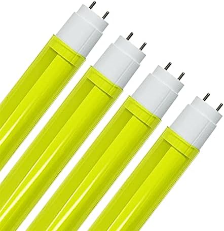 KASTLITE T8 LED Bulb & Safety Sleeve Combo, Yellow, 48", 4000K, 4-Pack