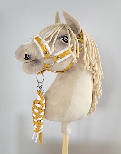 Licol A3 pour Hobby Horse blanc et moutarde pour l'écurie
