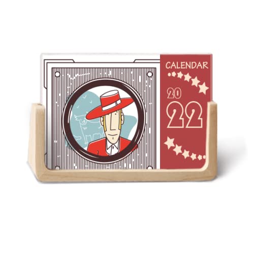 Calendrier de bureau 2022 Red Garment planificateur mensuel avec illustration espagnole