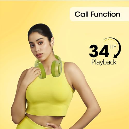 Image of ZEBRONICS Zeb-Dynamic Wireless Headphones with 34 hrs. of Playback time.(Yellow)