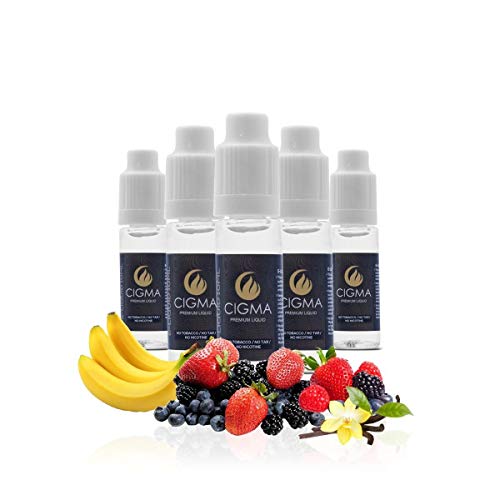 CIGMA 5 X 10ml E Liquid Sweet Desire Mix - Cheesecake - Vanilla Custard - Banana Goodness - Blueberry Blackberry Custard - Strawberry Ice cake - Hecho para el cigarrillo electrónico