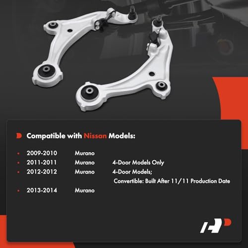 A-Premium 2 x Front Lower Control Arm, with Ball Joint & Bushing, Compatible with Nissan Murano 2009 2010 2011 2012 2013 2014 - Image 3