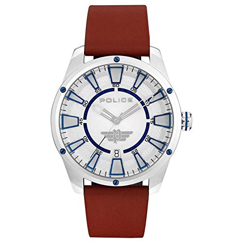 Police Fairhaven Men’s Analog Watch, 48mm Leather Strap