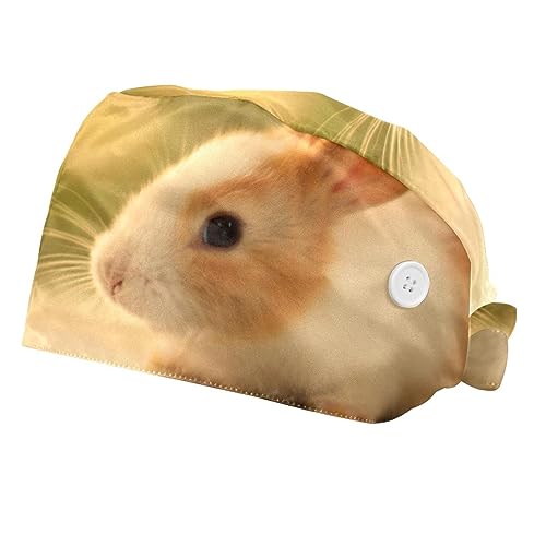 Chapeau de travail réglable avec bandeau Lot de 2 casquettes motif lapin pour homme et femme