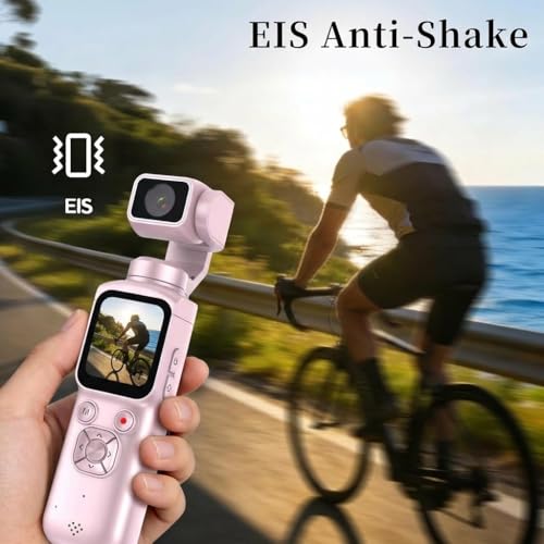 Image of BIGASUO 4K Pockets Vlogging Camera with WiFi, Handheld Video Camcorder with Audio & Video Recording, 330 Degree Rotating Lens, Loop Recording, 1.72 Inch Touchscreen, 64MP Photos (1496) (Black, B20)