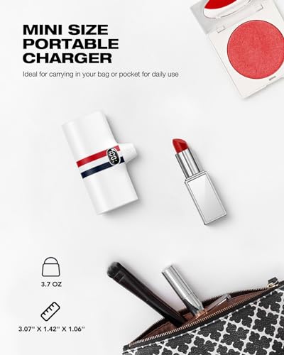 Mini Power Bank USB C, 20W Fast Charging Portable Charger with Foldable Stand, VIYISI Battery Pack Compatible with Samsung Xiaomi Android Phones (White)