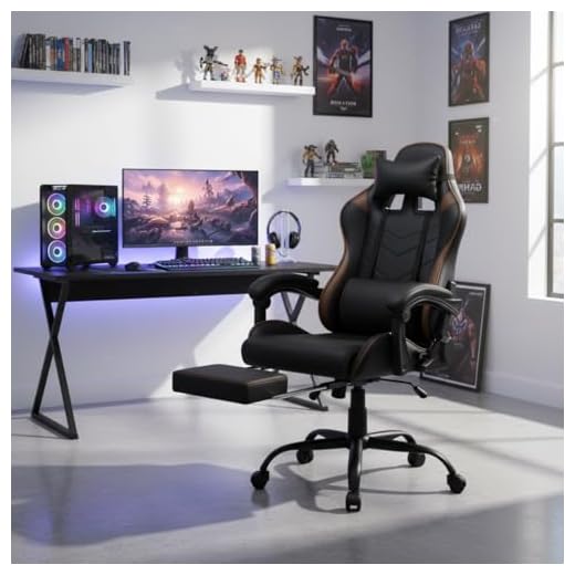 Cadeira Gamer BlackMamba Ergonômica com Inclinação e Apoio para Pernas Preta