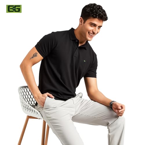 Image of Elamgreen Men's Cotton Rich Polo T Shirt | Collar Tshirts | Half Sleeves | Plain-Regular Fit