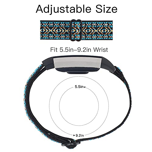 Correa elástica ajustable para Fitbit Charge 2 azul miniatura 4