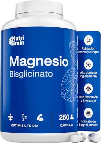 Magnesio Bisglicinato Puro 2000 mg - Dosis XXL (250 Cápsulas) | Forma Quelada para Sueño Reparador, Energía, Soporte Óseo-Muscular y Concentración | Máxima Biodisponibilidad, Sin Efectos Laxantes