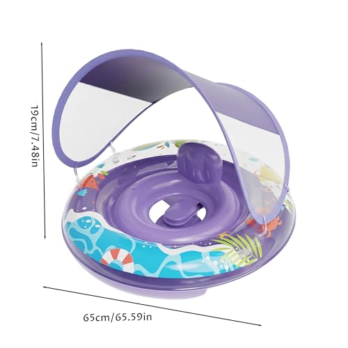 Bouée gonflable avec auvent siège bébé violet pour les journées piscine en été