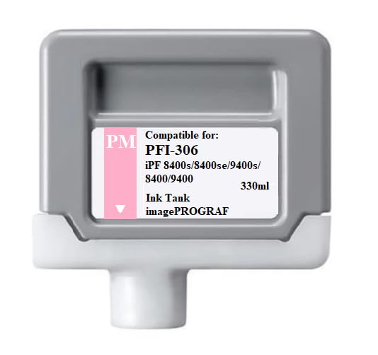 Vivid Colors VC PFI-306 Photo Magenta Ink Cartridge for Canon PFI-306PM (330ml Photo Magenta) for Canon imagePROGRAF 8400s 8400se 9400s 8400 9400
