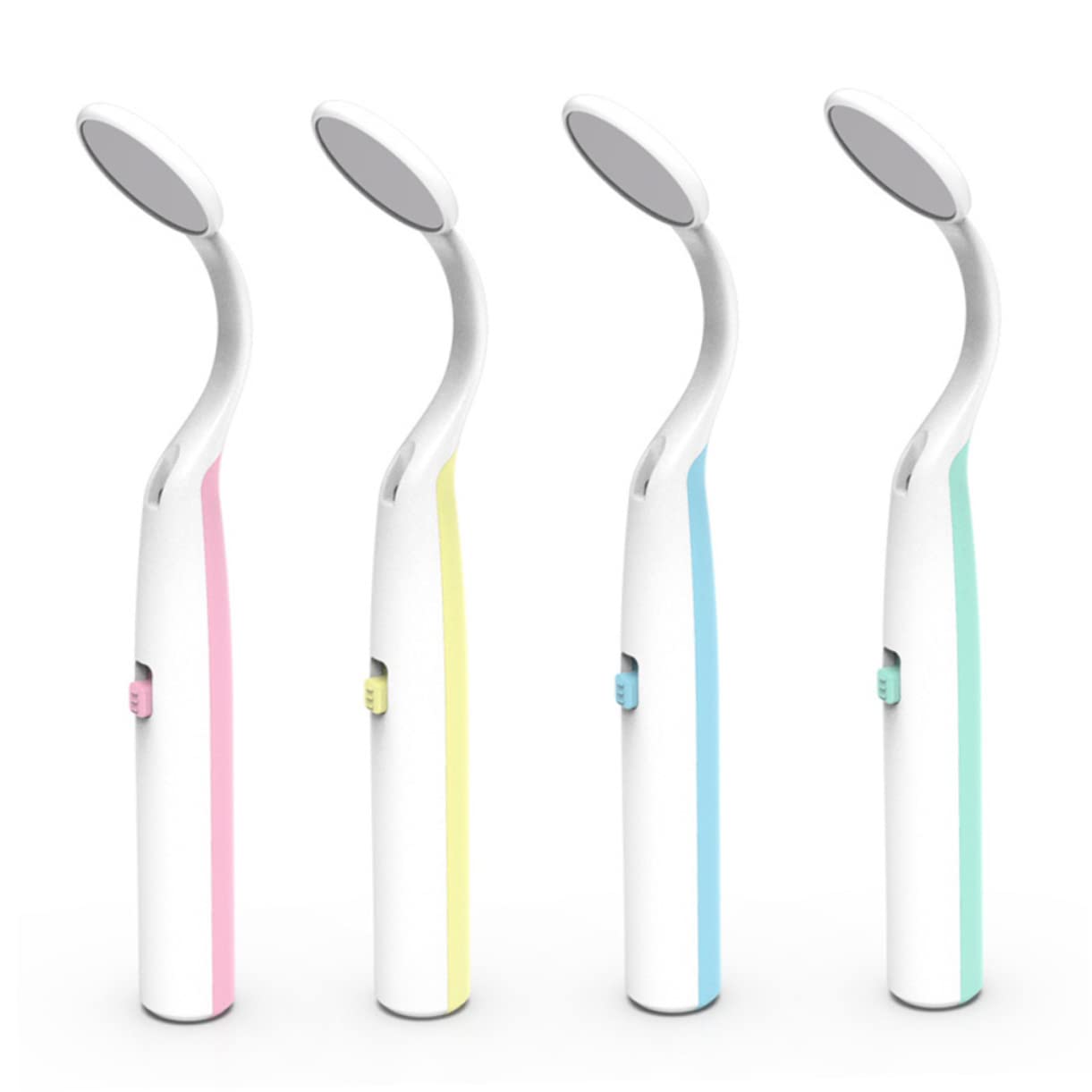 2 szt Lusterko Dentystyczne LED z Funkcją Przeciwmgielną Sztuk Kolorach Niebieskim i Różowym Praktyczne Narzędzie Do Kontroli i Inspekcji Zębów dla Stomatologów