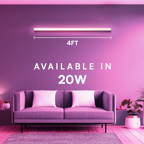 Image of MAGIK Ultima Square Sleek 20W (Pink) LED Batten | T5 Tube Light | High Brightness Accent Light | Energy Efficient | Polycarbonate Body | Ideal for Home & Decorative Use | Pack of 1