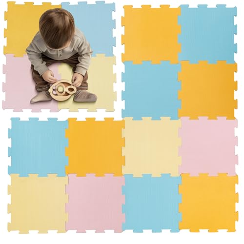 Image of Enovoe Interlocking Foam Tiles – Baby Play Puzzle Pads for Toddlers – Soft 12"x12" Play Surface – Puzzle Piece Design – Safe and Cushioned Mat Set for Kids’ Activities and Floor Protection