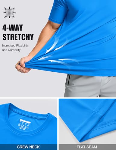 Image of MAGCOMSEN Men's Short Sleeve T-Shirt Quick Dry UPF 50+ Athletic Running Workout Fishing Top Tee Performance Shirts