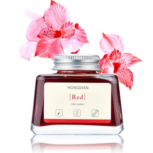 Image of Hongdian Fountain Pen Bottled Ink Red, 60ml Fountain Pen Bottled Ink, Non Carbon