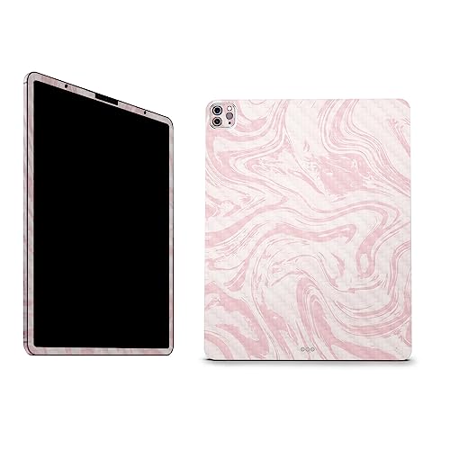 Image of MightySkins Carbon Fiber Skin Compatible with Apple iPad Pro 12.9 inch M2 6th Gen (2022) Full Wrap Kit - Silky Pink | Protective, Durable Textured Carbon Fiber Finish | Easy to Apply | Made in The USA