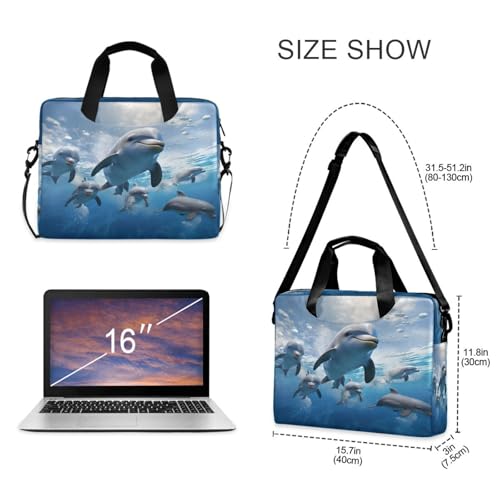 Bolso para laptop ALAZA dolphin ocean 15.7x11.8x3 in miniatura 4
