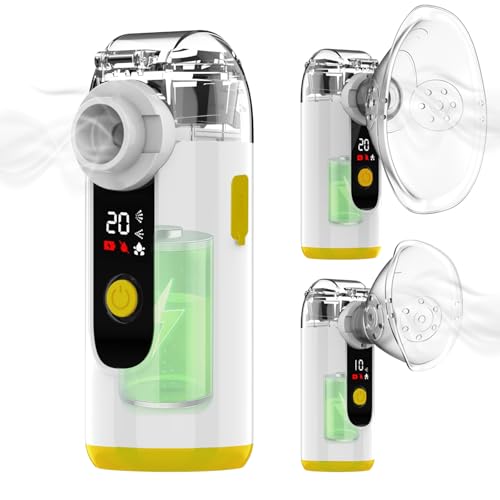 Hand-held Nebulizer for Respiratory System, Portable Nebulizer with Self-Clean Mode, Rechargeable Nebulizer for Home Office Travel