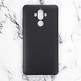 Shantime Huawei Mate 9 Case, Scratch Resistant Soft TPU Back Cover Shockproof Silicone Gel Rubber Bumper Anti-Fingerprints Full-Body Protective Case Cover for Huawei Mate 9 (Black)