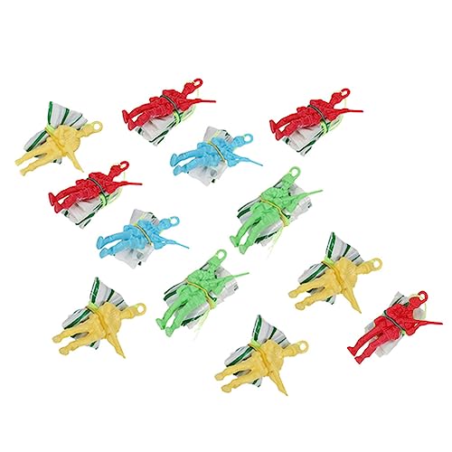 UPKOCH 12pcs Boys and Girls Parachute Toys Mini Soldier Toys Flying Soldiers for Boys and Girls Perfect Outdoor Activity