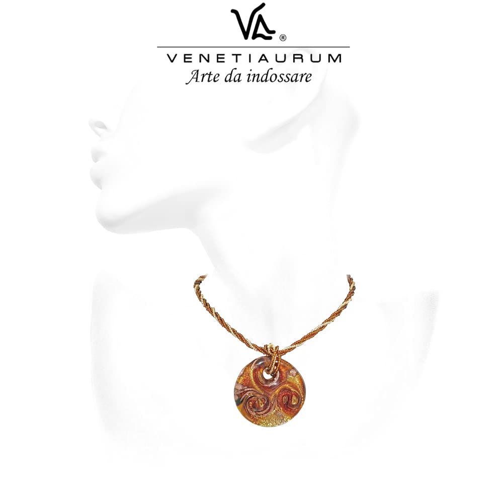Venetiaurum - Collana per Donna con medaglia in Vetro Originale di Murano e Argento 925 - Gioiello made in Italy certificato