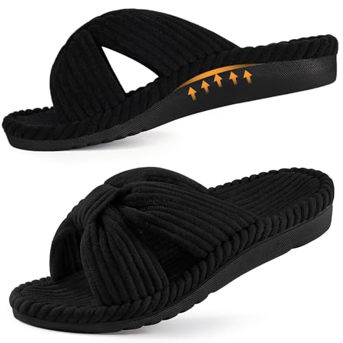 Litfun Orthopedic Arch Support Slippers for Women Comfortable Open Toe Indoor House Slippers...