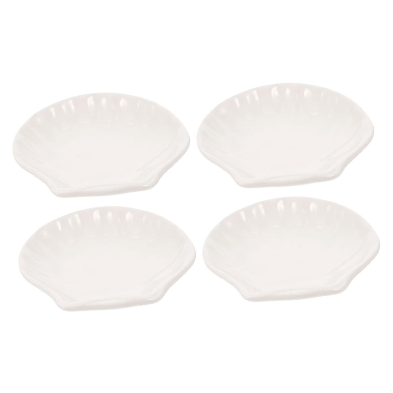 MAGICLULU Ceramic Tea Bag Holders Set of 4 Sauce Plates for Dipping Sauce Dishes