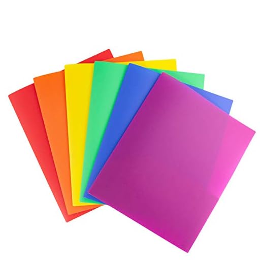 Dunwell Colored Plastic Folders with Pockets - (6 Pack, Assorted Colors), 2 Pocket Poly Folders for School & Office, Durable Heavy Duty File Folders, Includes Adhesive Labels