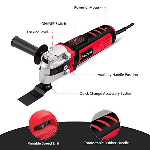AVID POWER Oscillating Tool, 3.5-Amp Oscillating Multi Tool with 4.5°Oscillation Angle, Variable Speeds and 13pcs Accessories