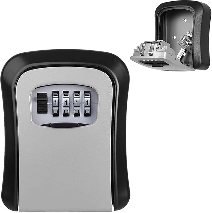 Divik Key Safe Box Wall Mounted with 4-Digit Combination Lock, Weatherproof Outdoor Key Storage Box for House, Car Keys, Garage, Office & Spare Keys (1Pcs)-picture-23