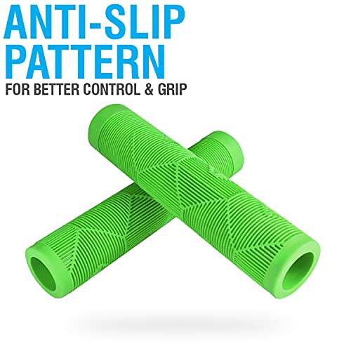 Image of MARQUE Chevron BMX Handlebar Grips - Flangeless Bicycle Grips for Flat Straight Bars Like BMX, MTB, Scooter; 140 MM of Non-Slip Grip to Match Any Bike or Scooter