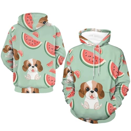 Sweat à capuche chiot pastèque pour un look confortable en S
