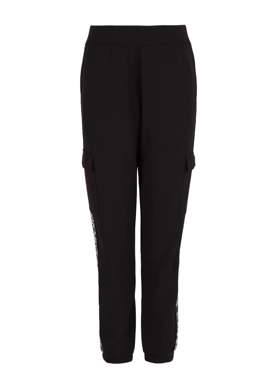 Ea7 Women's Black Emporio Armani Dynamic Athlete Cargo Trousers In Natural Technical Fabric Ventus7 Asv - 3Dtp64, Xs