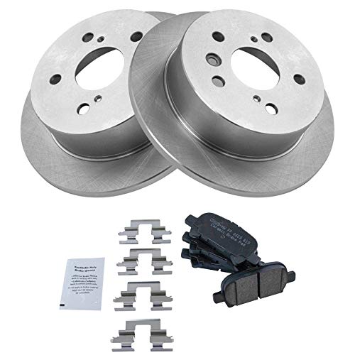 Image of TRQ Rear Ceramic Brake Pad and Rotor Set