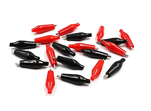 ERH India (Pack of 10 Pair) 28 mm Metal Alligator Clip Crocodile Electrical Clamp Testing Probe Meter Black and Red (B093X6B133) Amazon Price History, Amazon Price Tracker