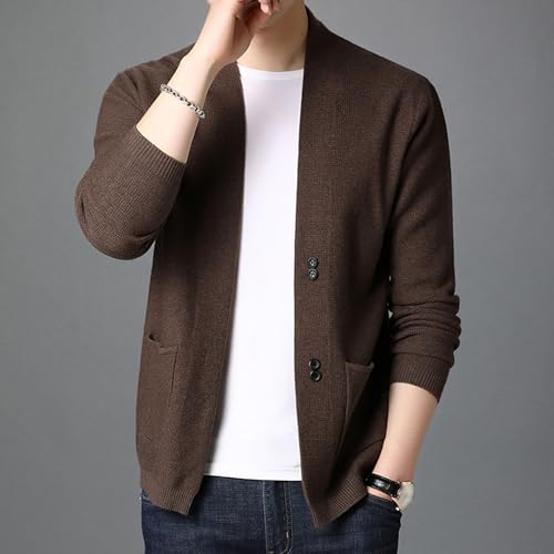 Men Open Front Cardigan Sweater with Pockets Shawl Collar Open Front Cardigan Slim Fit Knitwear Cardigan Sweater2