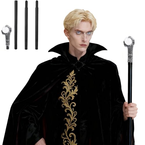 FiveMileBro Sceptre Halloween Canne Vampire Canne Gothique - Accessoire Costume Enfants - Canne Magique Méchante pour Fête Cosplay (transparent)