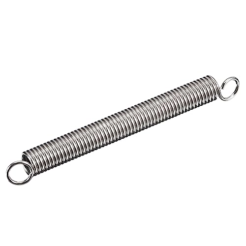 uxcell Extended Spring (0.035"x0.25"x2.5"/0.9x6.35x63.5mm), 1Pcs Spring Steel Dual Hook Tension Springs for Machinery Construction Industrial