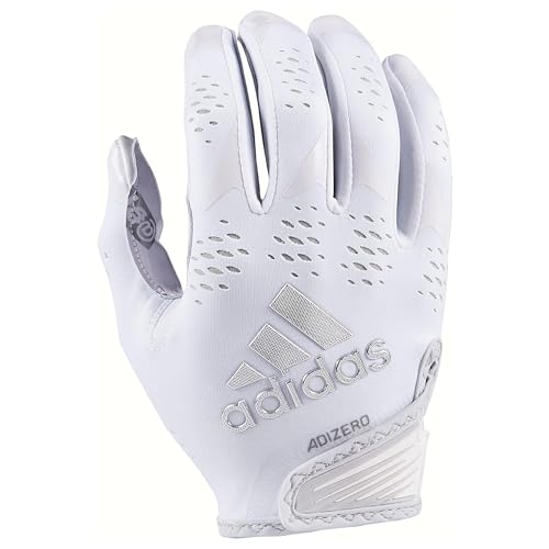 Adidas ADZ 12 Big Mood Inline Adult Football Glove, White/Silver, Small