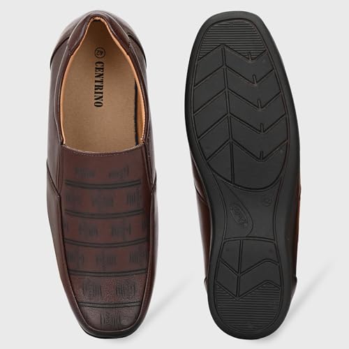 Image of Centrino Slip-on Men's Formal Shoe | Stylish with Soft Cushioned Insole | Trendy Non Lace-Up Design | Perfect for Formal & Office Wear (7680)