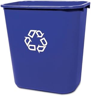 Rubbermaid Commercial Deskside Recycling Container, Medium, Blue (FG295673BLUE)
