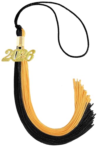 Image of Black and Gold Graduation Tassel 2026 for Grad Cap and Graduation Ceremony Accessory Decoration