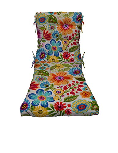 RSH DECOR: Tufted Chaise Lounge Seat Cushion | 72” x 22” | All-Weather Spun Fabric | Water and Fade-Resistant | Outdoor Chair Cushion for Patio Furniture | Gregoire Fresco