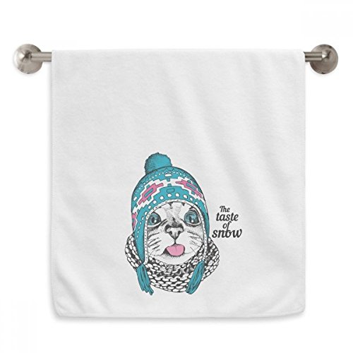 Serviette chat cadeau DIYthinker blanc 13 x 29 pouces idée originale anniversaire