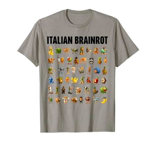 Italiano Brainrot Gen-Z Meme divertido podridão cérebro Natal crianças t-shirt