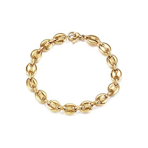 14k Gold filled coffee bean bracelet for women mariner bracelet coffee jewelry for Men bean charm bracelet for Adults best gift for Your Cover